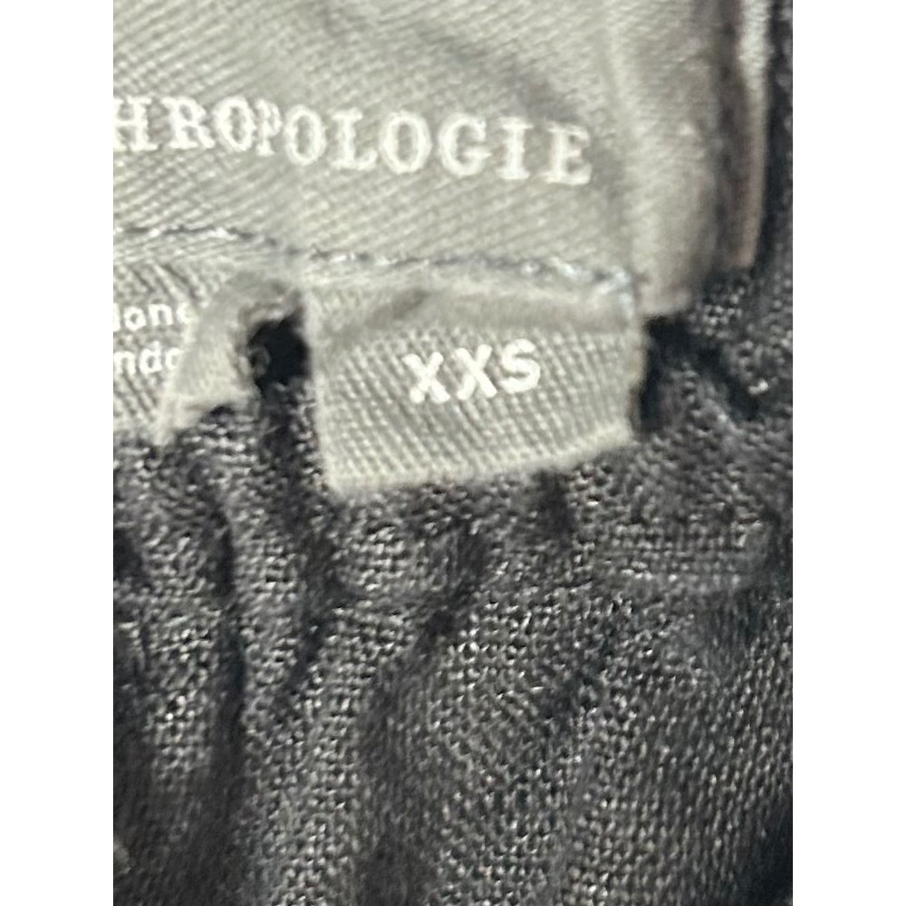 By Anthropologie Black 100% Linen Wide Leg Smocked Elastic Waist Pants XXS - Picture 5 of 16
